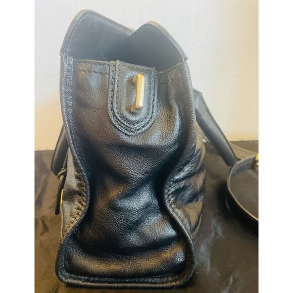 Cole Haan Handbag Valise Kendra Black Leather Satchel Tote Convert Shoulder Bag - Picture 10 of 15